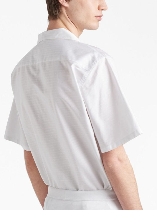 triangle-logo cotton shirt