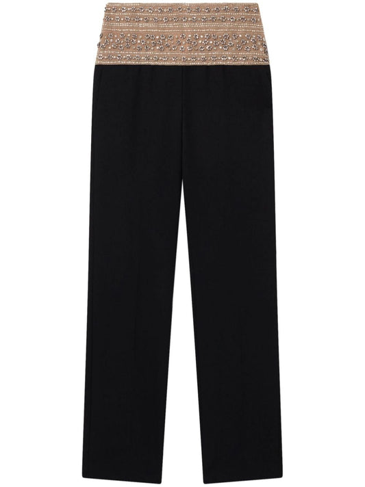 crystal-embellished wool trousers