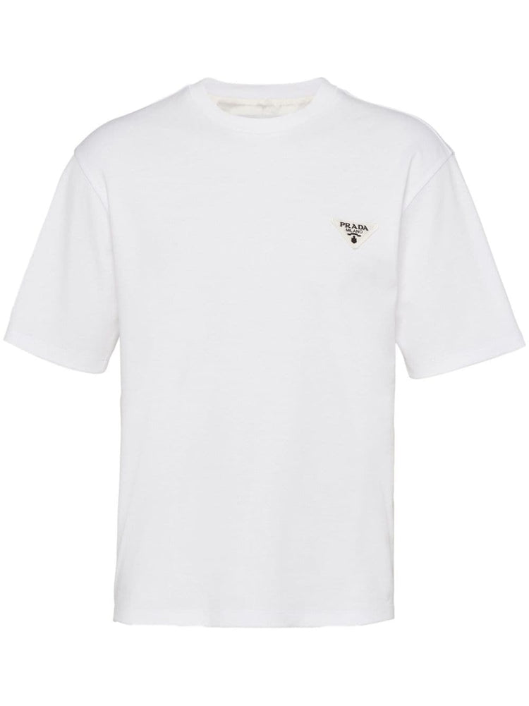 triangle-logo cotton T-shirt