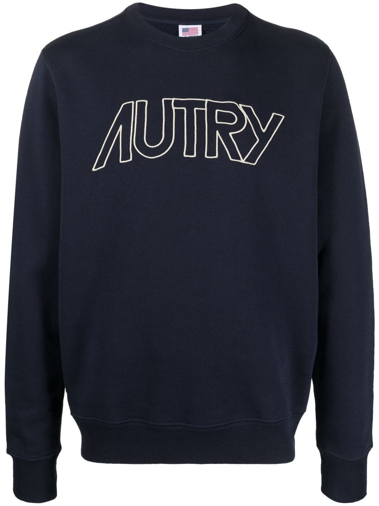 AUTRY embroidered-logo cotton jumper
