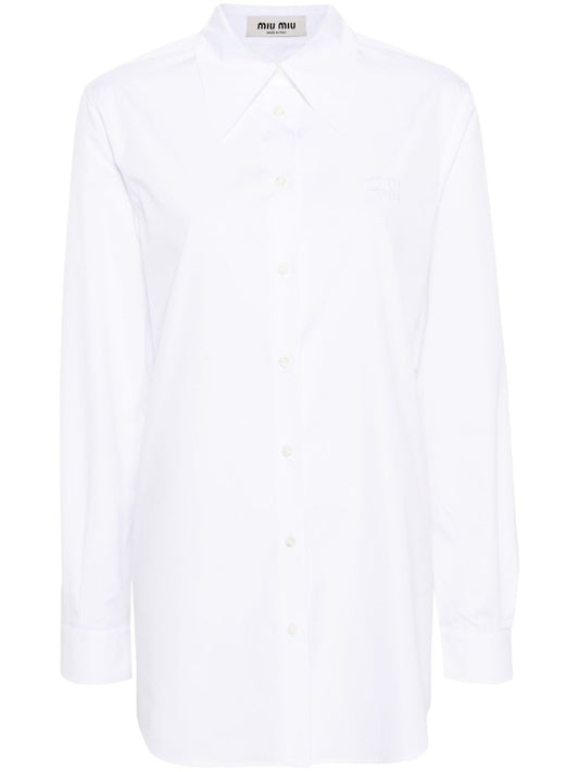 oversize-collar cotton shirt