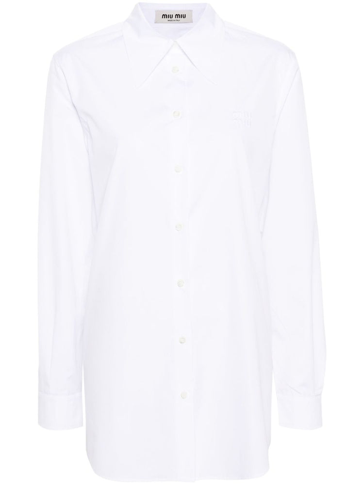 oversize-collar cotton shirt