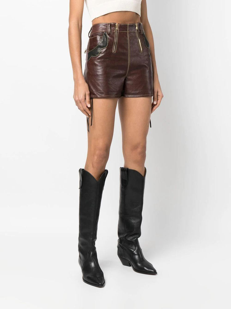 CORMIO high-waisted leather short