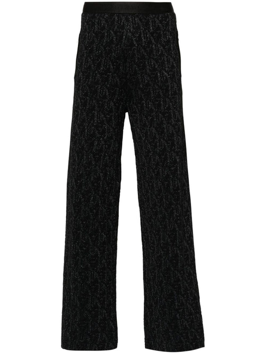 knitted flared trousers