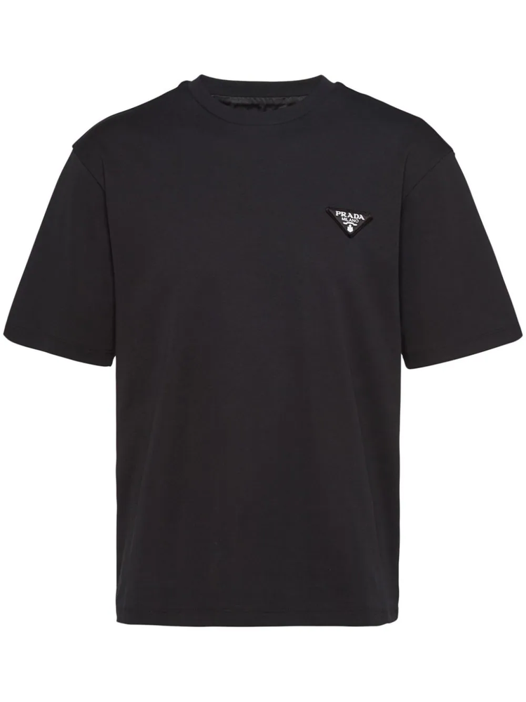triangle-logo cotton T-shirt