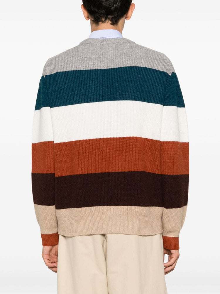Fox-patch striped jumper