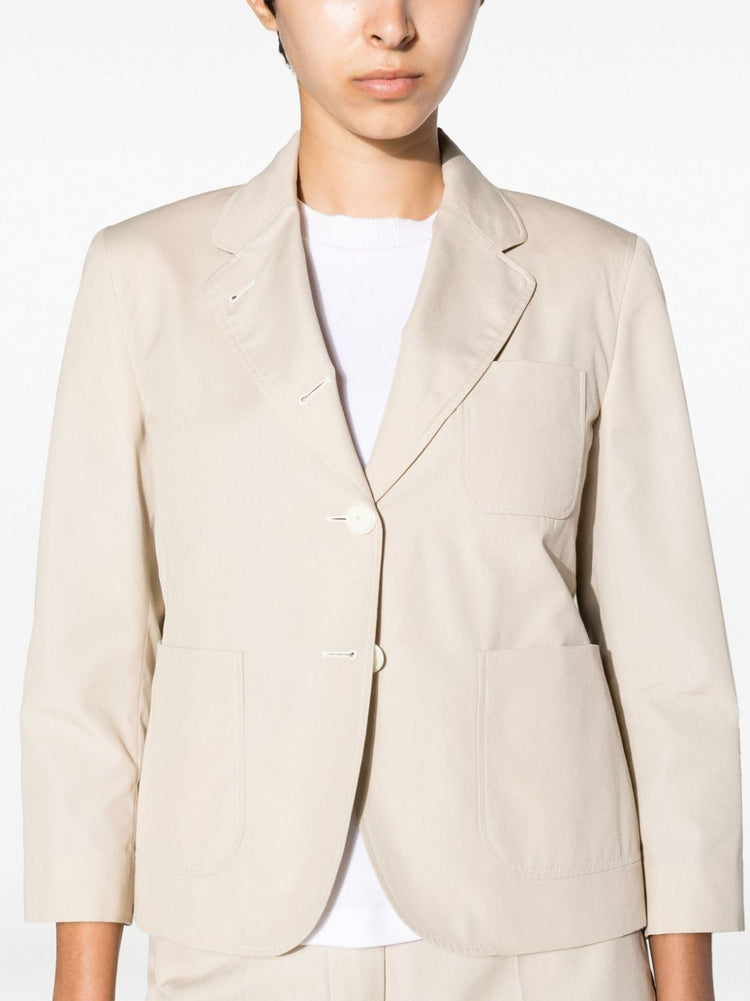 rounded-collar single-breasted blazer