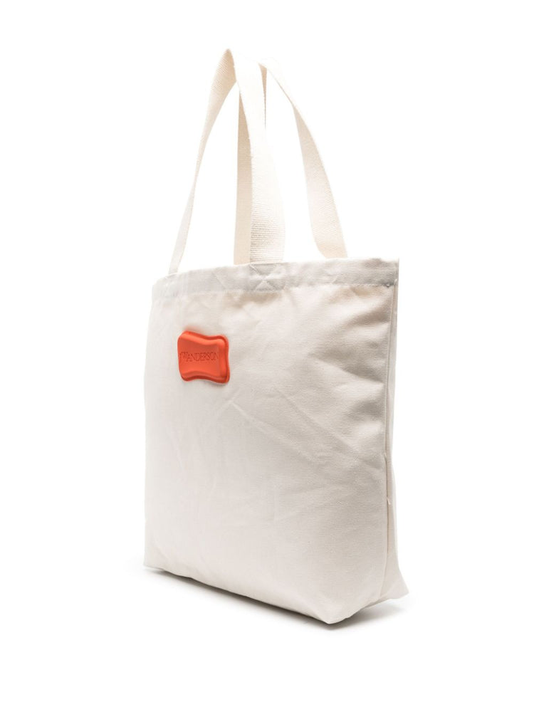 logo-print cotton tote bag