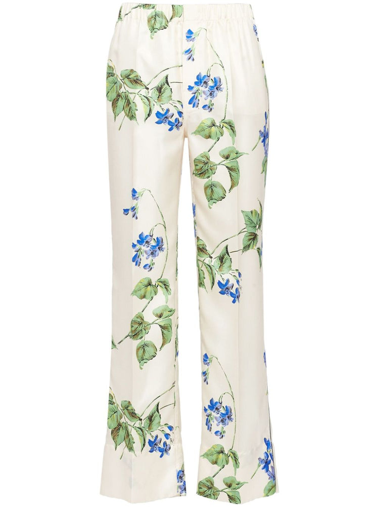 floral twill trousers