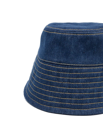 PATOU embroidered-logo denim bucket hat