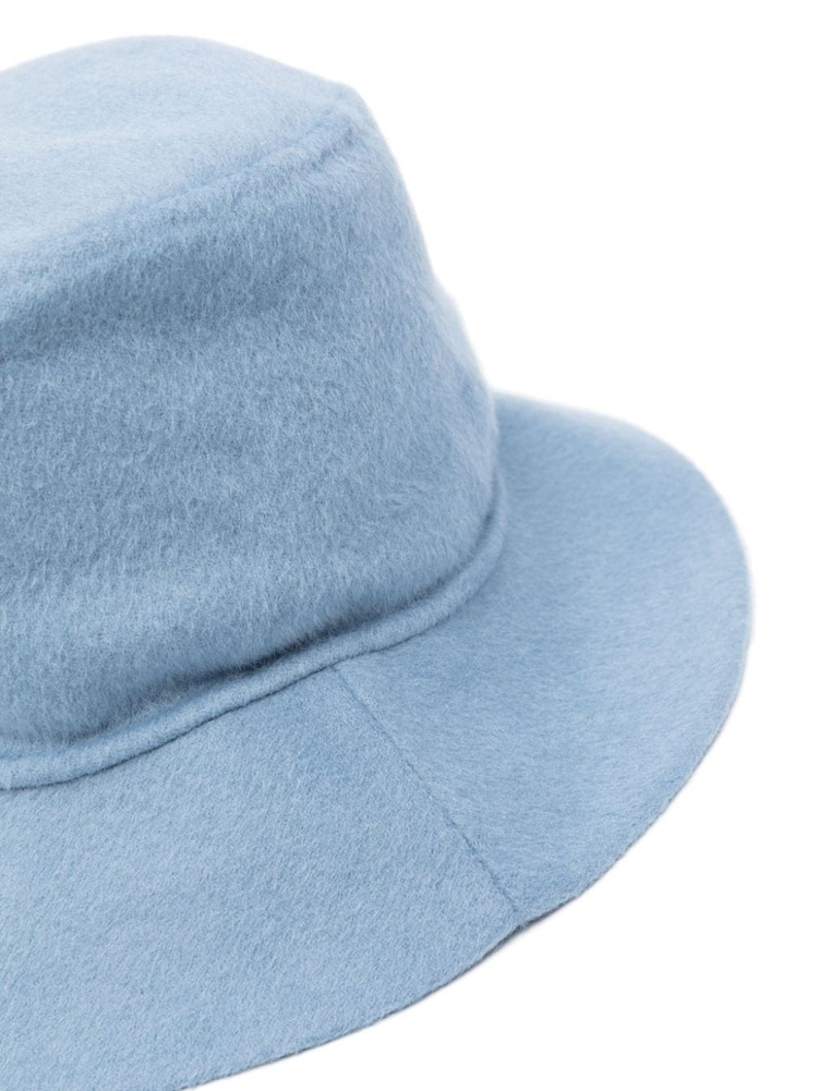 flat-crown wool bucket hat