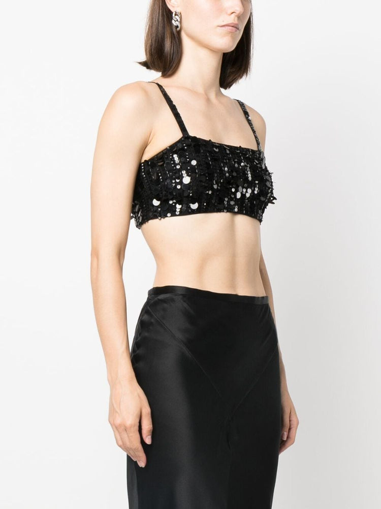 PAROSH sequin-embellished crop top