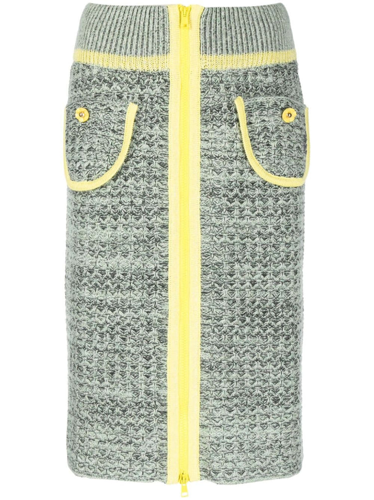 knee-length knitted skirt