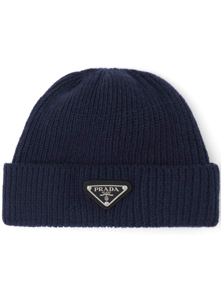 triangle-logo wool-cashmere beanie