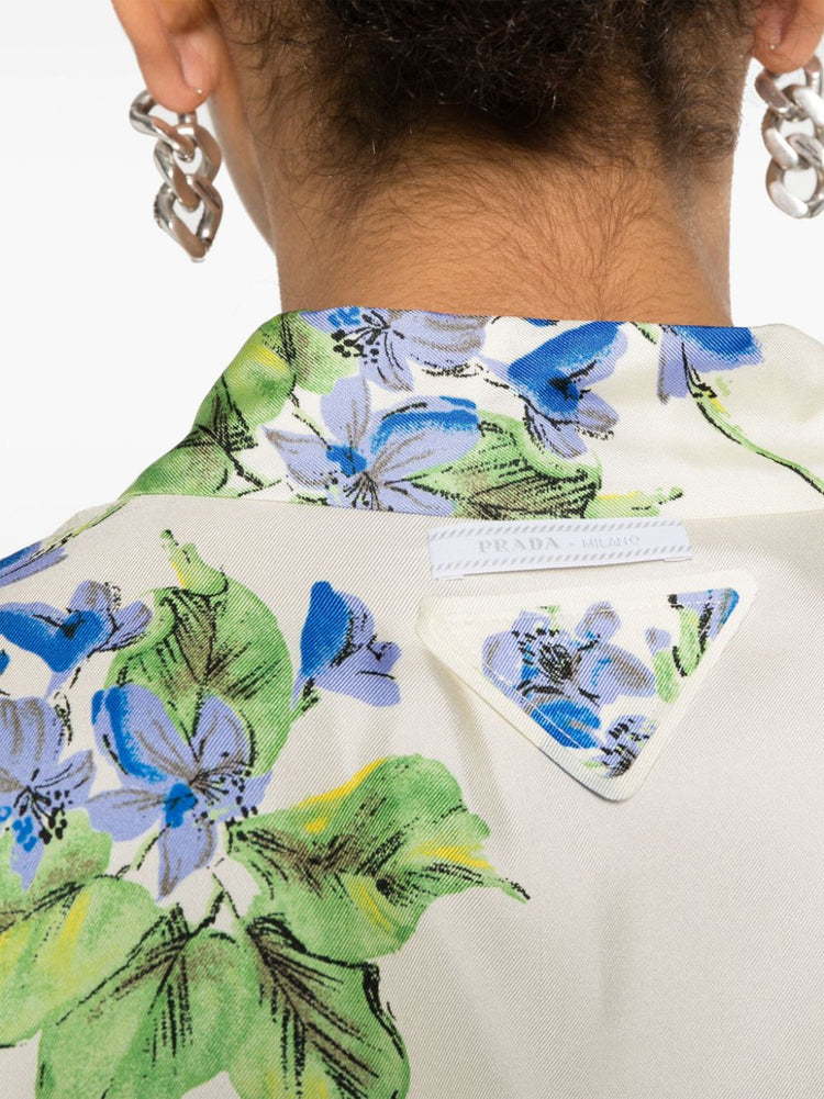 floral-print shirt