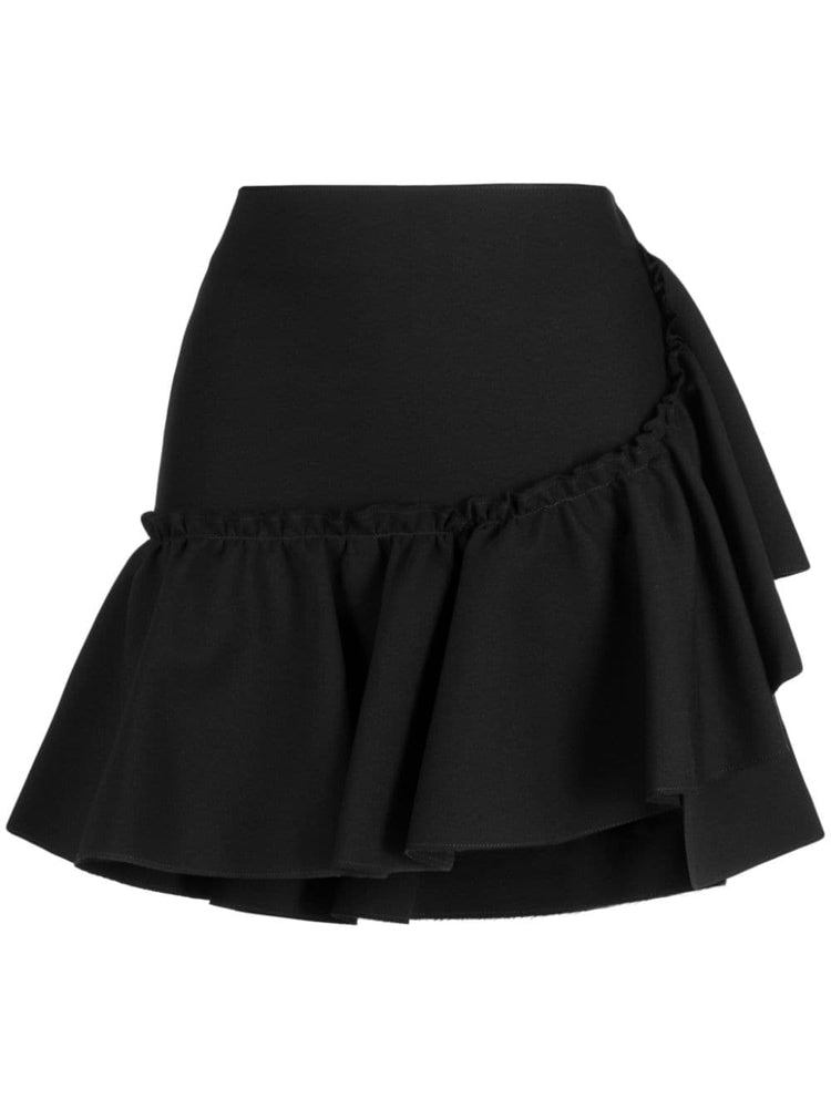ruffled-trim high-waisted miniskirt