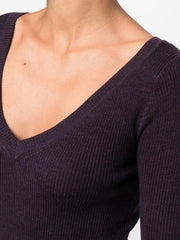 PAROSH V-neck knitted top
