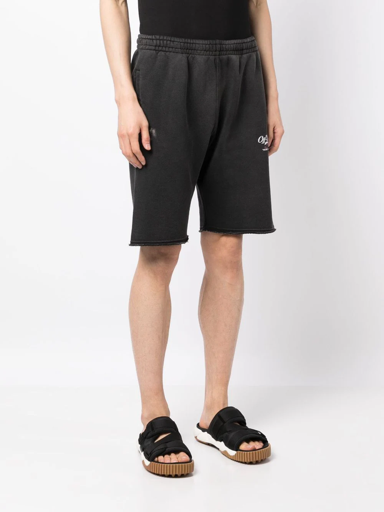 OFF-WHITE Wave Off cotton track shorts
