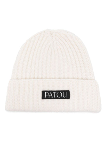 PATOU logo-patch ribbed beanie