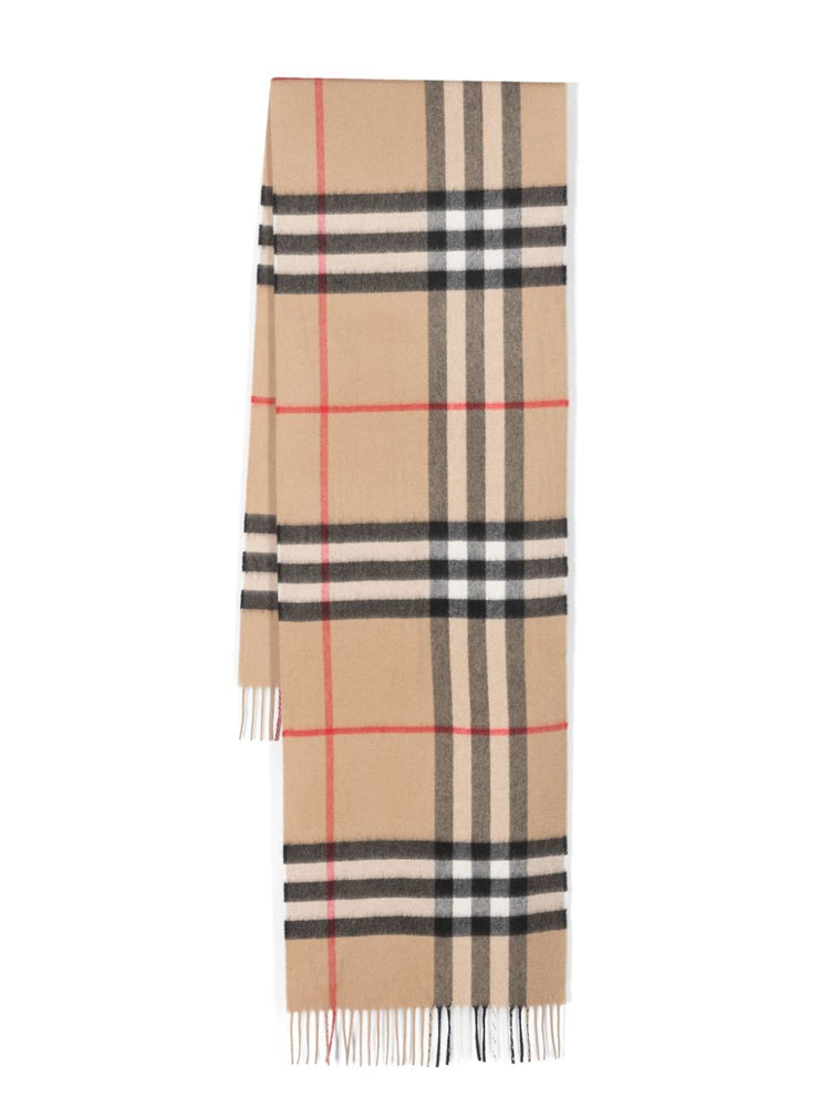 Vintage-check cashmere scarf