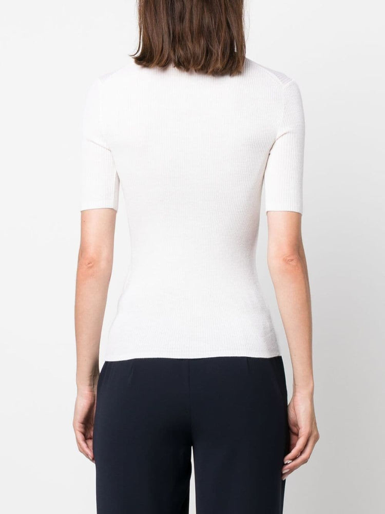 ribbed-knit wool top