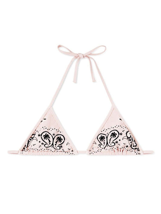 paisley-print triangle bikini top