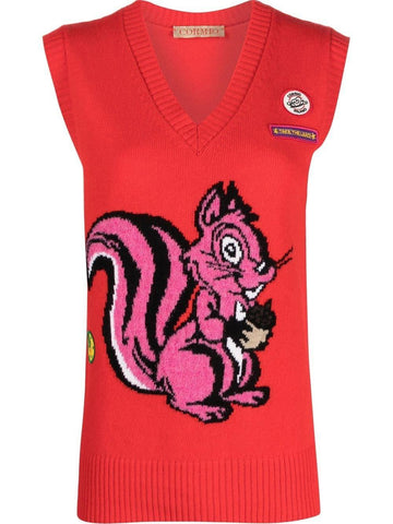 CORMIO squirrel-print knit vest