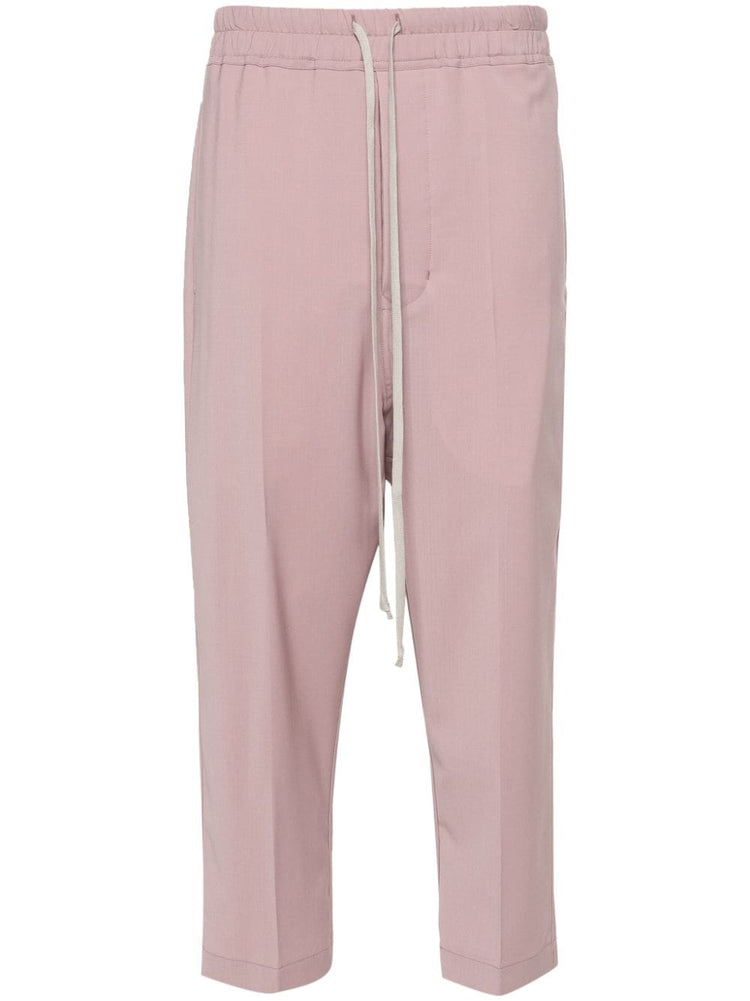 pressed-crease cropped trousers