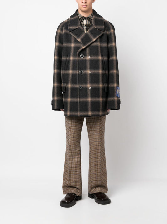 MAISON MARGIELA check-pattern wool coat