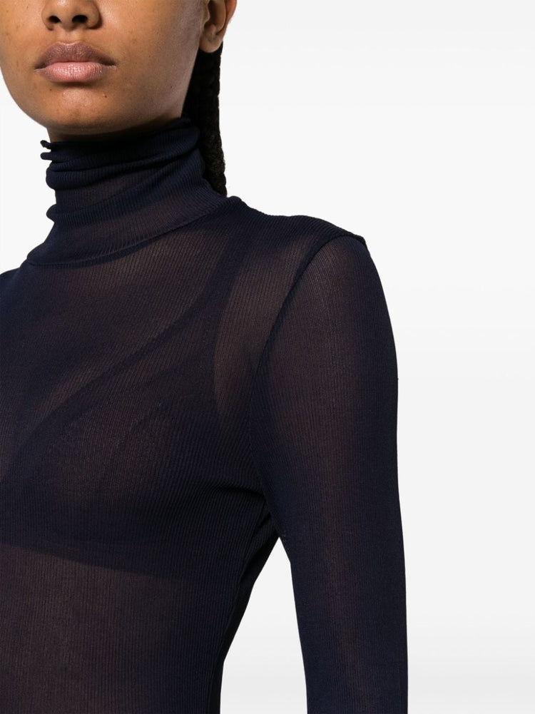 roll-neck ribbed top