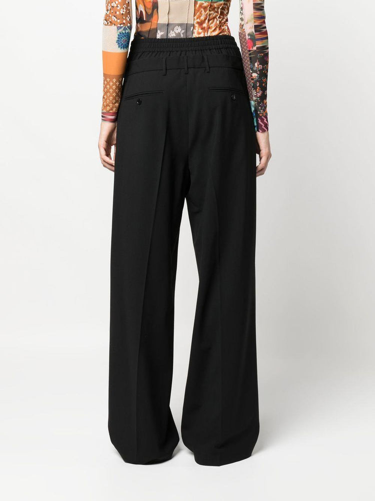 MSGM layered-waistband wide-leg trousers