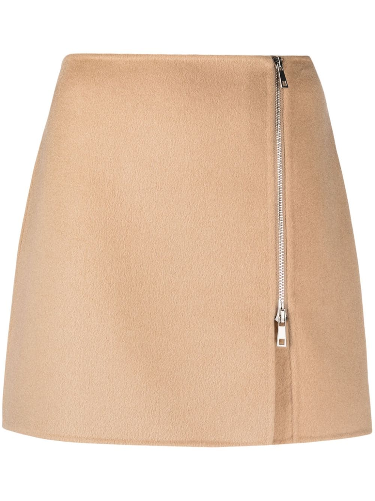 A-line side zip-fastening miniskirt