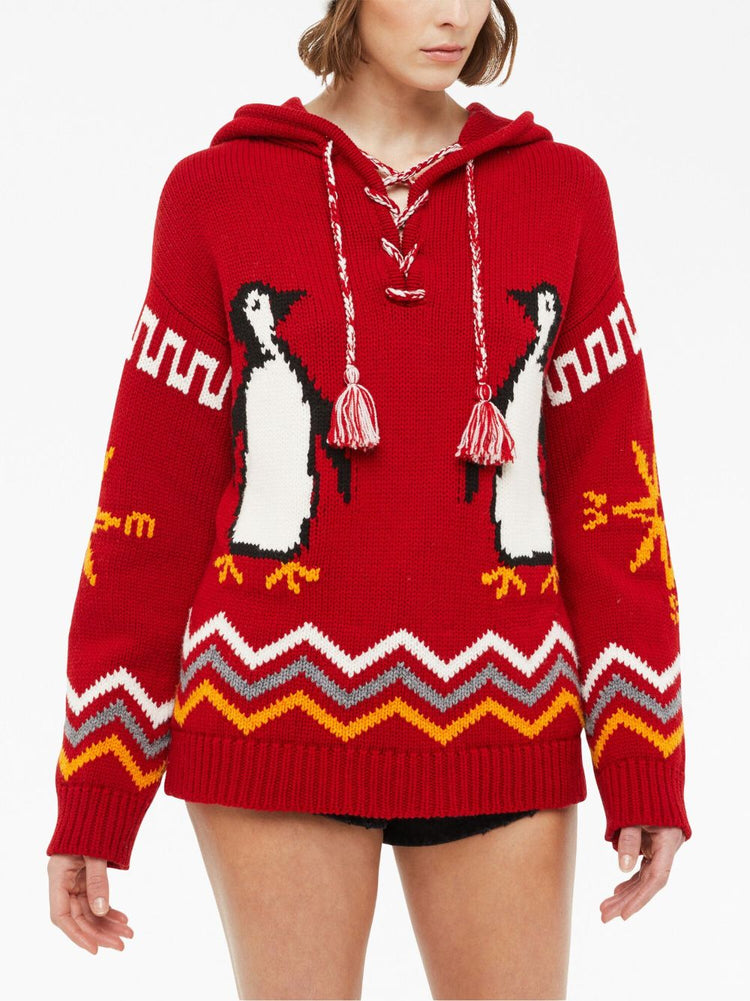 ALANUI For The Love Of Pengui knit hoodie