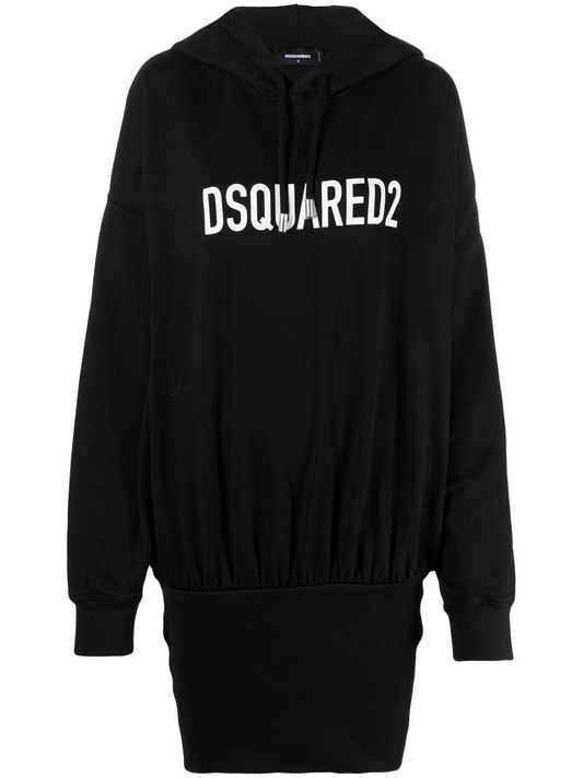DSQUARED2 logo print hooded dress