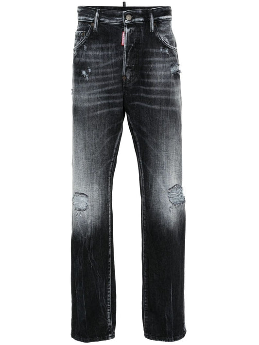 642 distressed slim-leg jeans