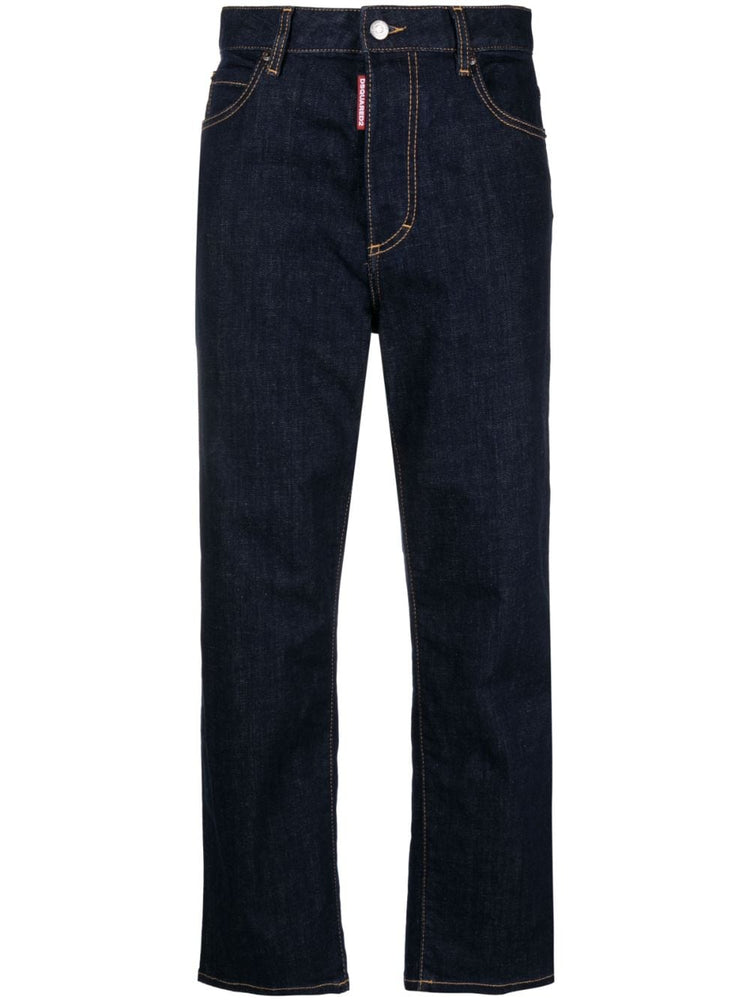 DSQUARED2 logo-patch straight-leg jeans