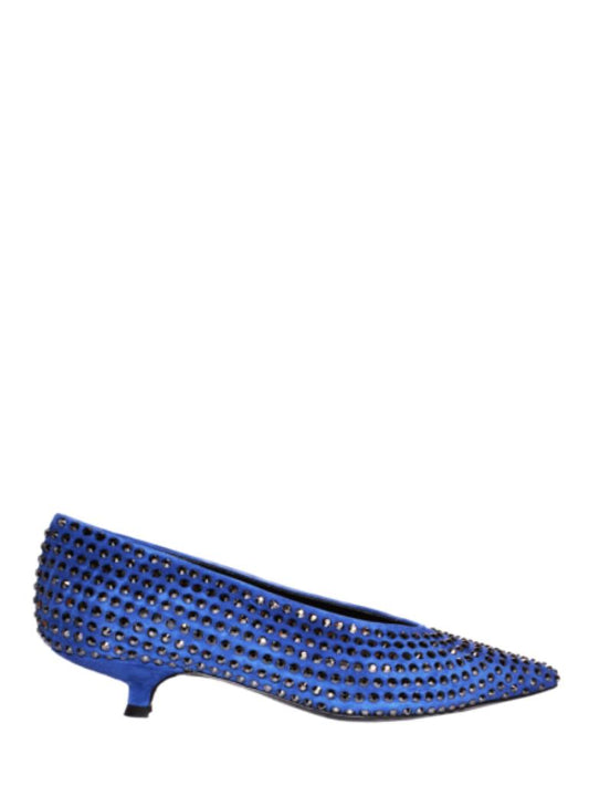heeled ballerina shoes crystal blue