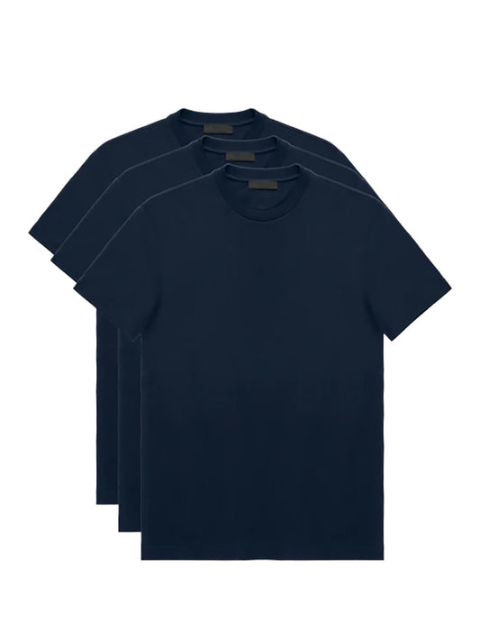 PRADA cotton jersey crewneck t-shirt dark blue
