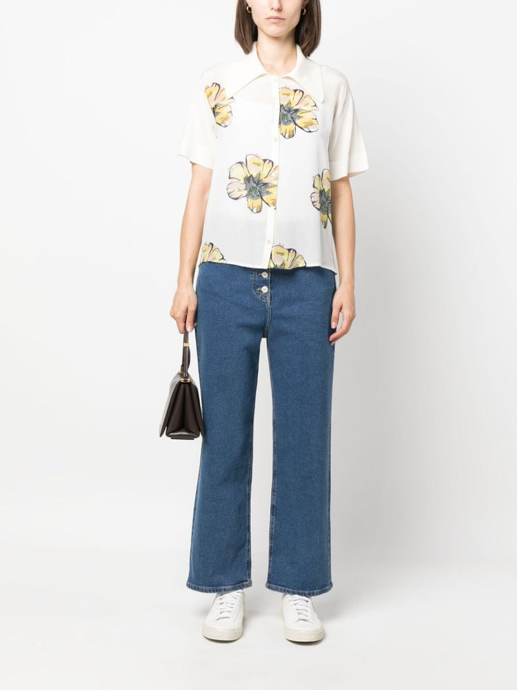 PAUL SMITH cropped wide-leg jeans