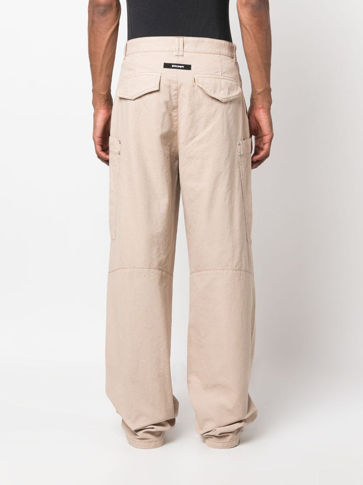 PALM ANGELS wide-leg cotton cargo trousers