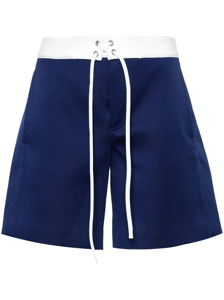 drawstring-fastening satin shorts