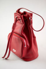 LA ROSE leather satchel bag wine red