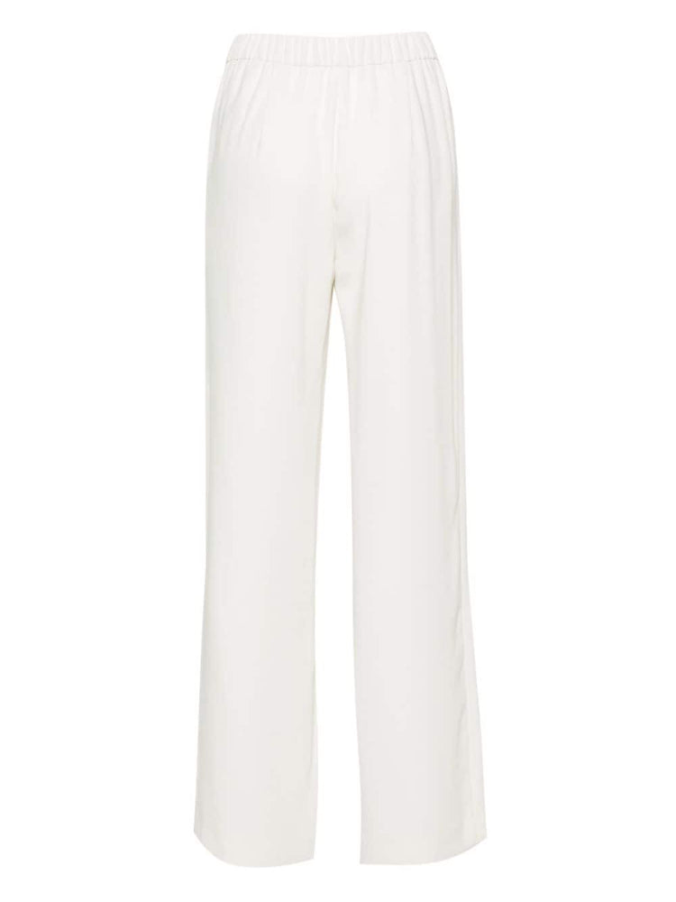 crepe-texture flared trousers