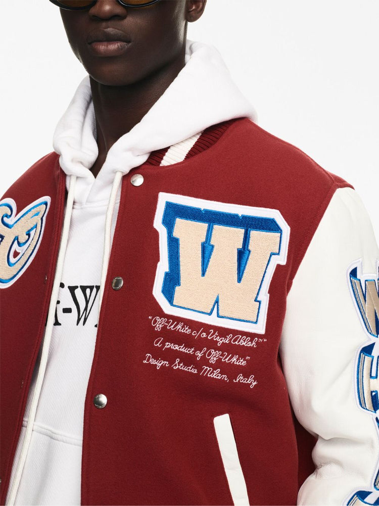 OFF WHITE patch-detail bomber jacket