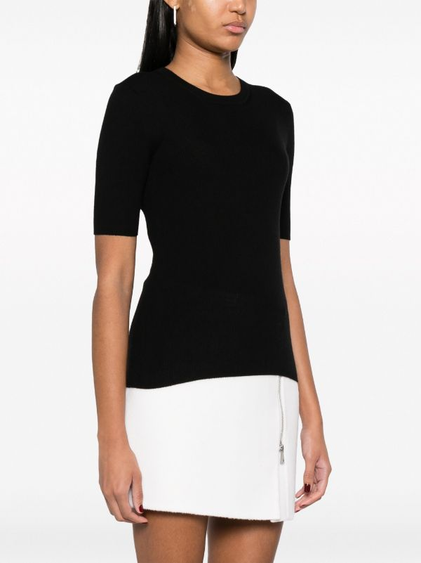 ribbed-knit wool top