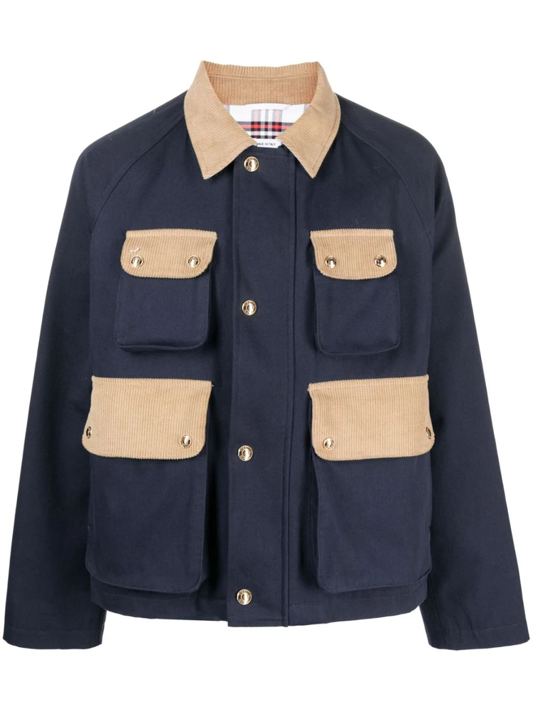 THOM BROWNE corduroy panelled shirt jacket