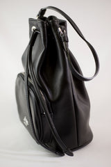 LA ROSE leather satchel bag black