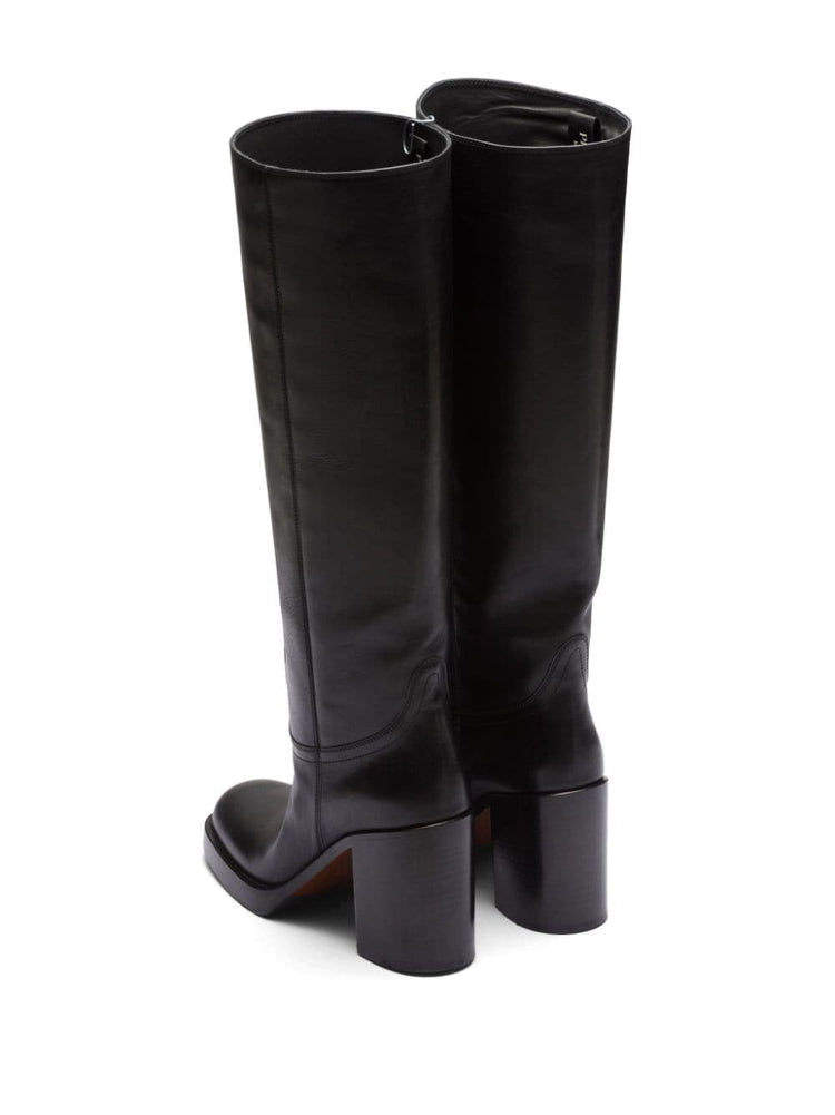 PRADA 90mm knee-high leather boots