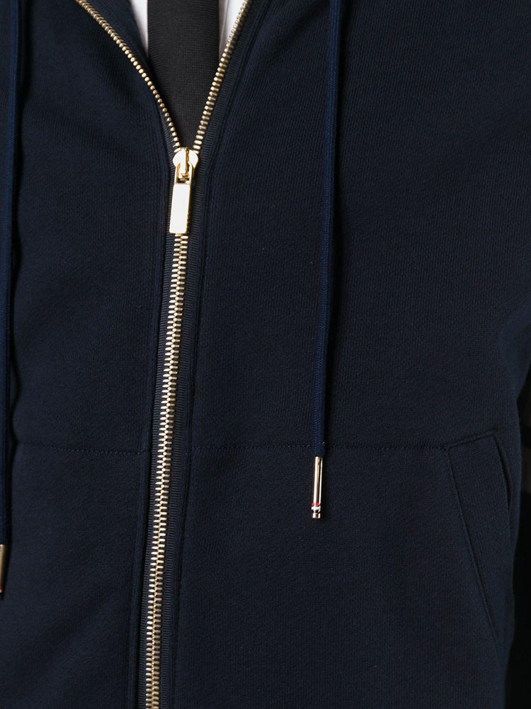 4-Bar jersey zip-up hoodie