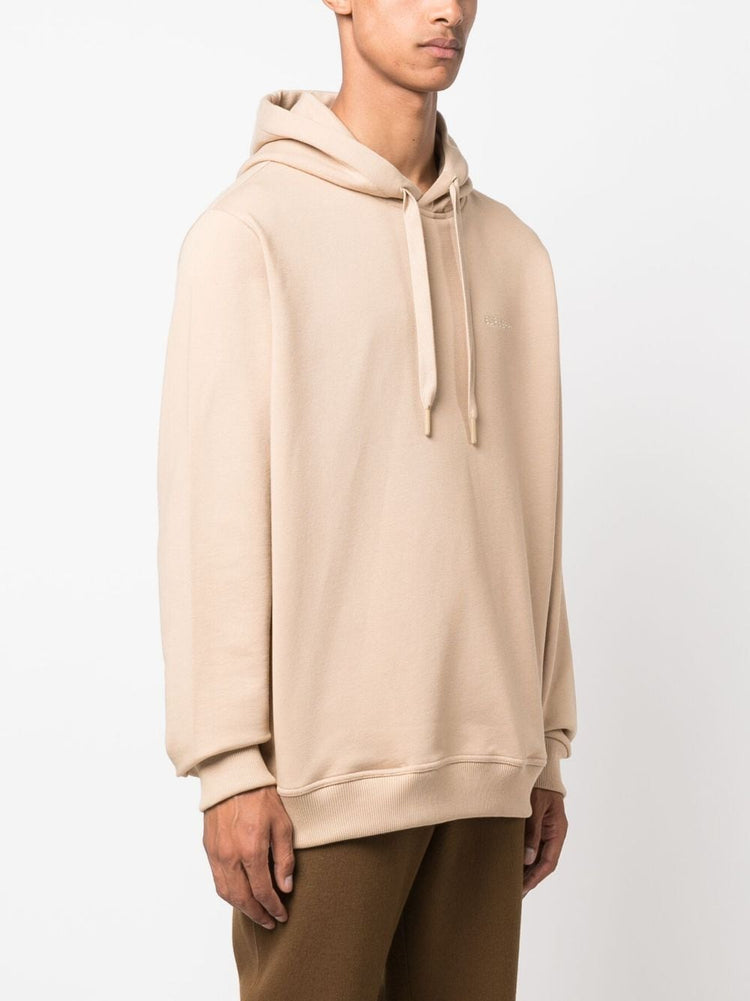 BURBERRY logo-embroidered cotton hoodie